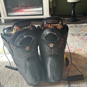 Black Snowboard Boots with Colorful Accents